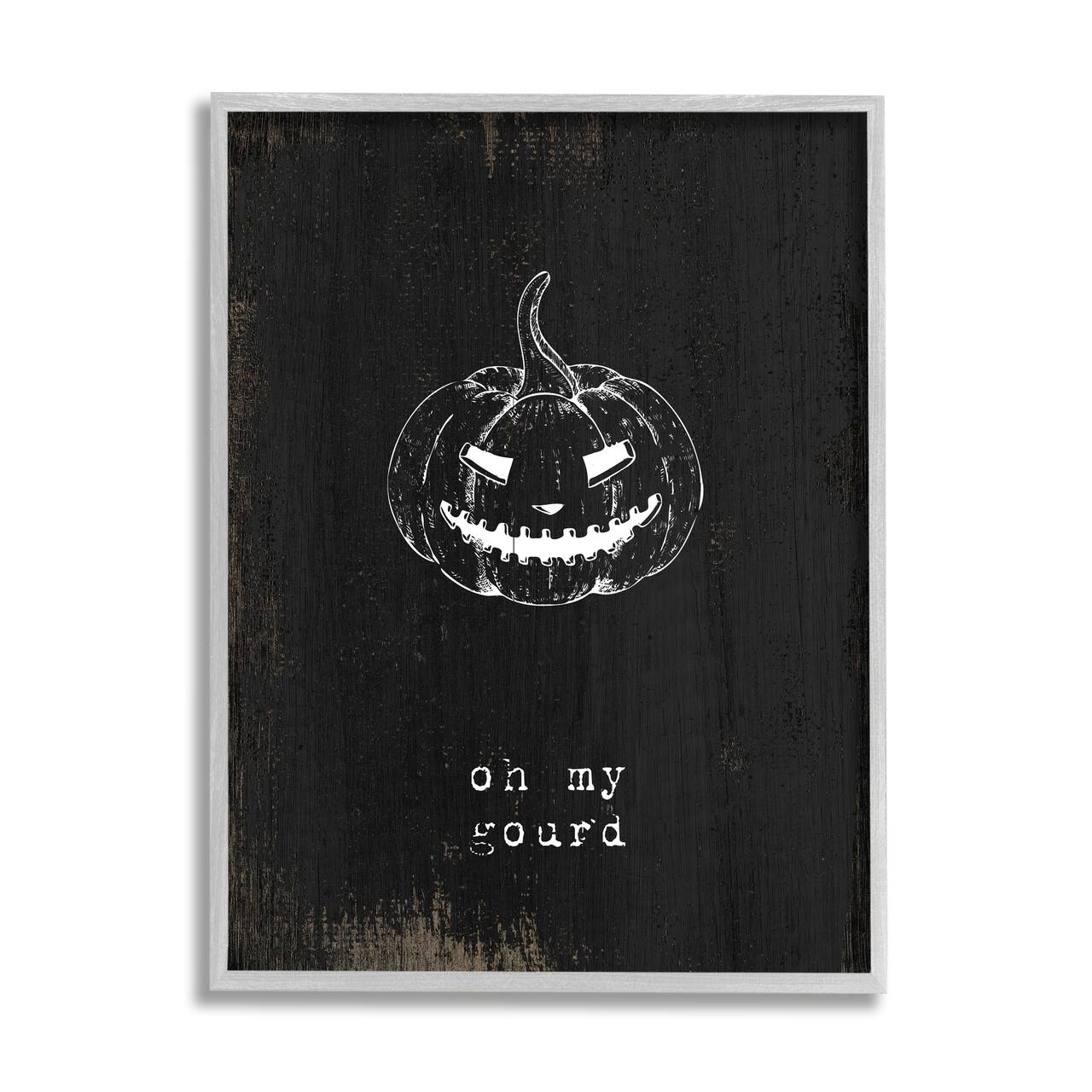 Stupell Industries Oh My Gourd Jack-o-Lantern Framed Giclee Art